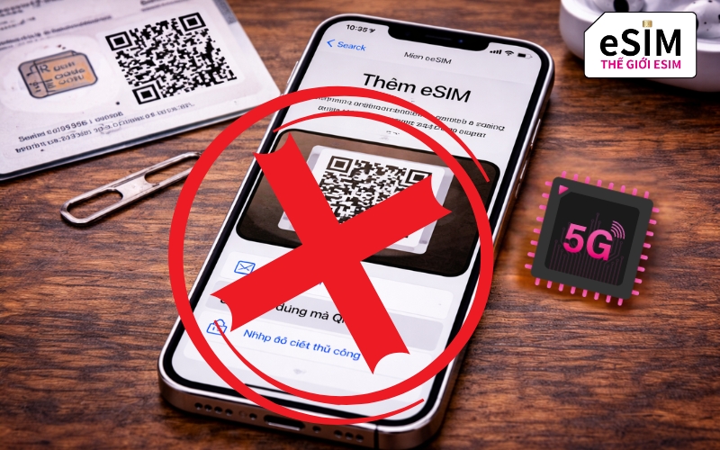 Tự ý xoá eSIM khi lỗi sẽ làm vô hiệu hóa mã QR và mất trắng gói cước data.